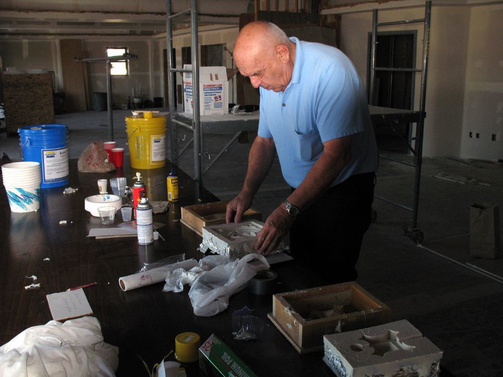 Earl making molds